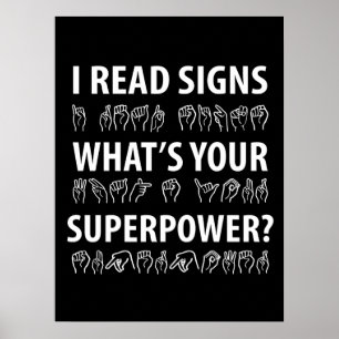 Poster Li Sinais Qual é a sua linguagem de sinais de supe