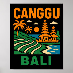 Poster Li Surfing Canggu Li Vintage Vida de Praia Masculi