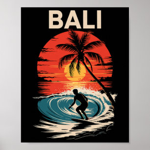 Poster Li Vibrações da Praia, Pôr do Sol Divertido e Surf