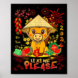 Poster Li Xi Me Por favor-feliz Cavalo Ano Novo Lunar Vie