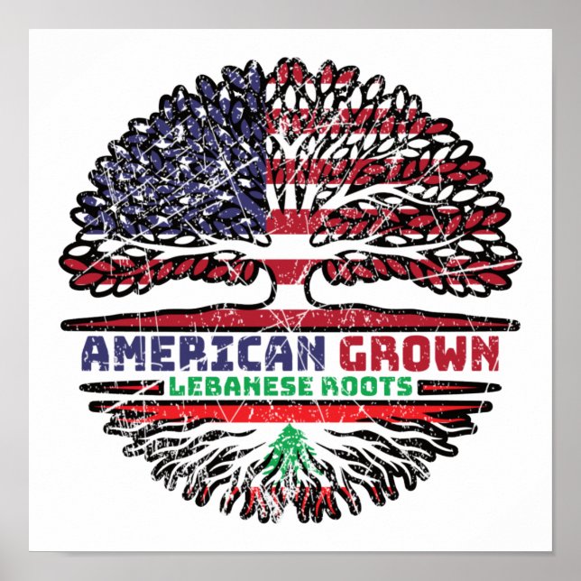 Poster Líbano Libanês EUA EUA EUA Estados Unidos (Frente)