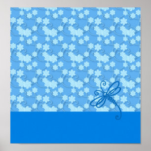 Póster Libélula Azul