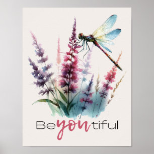 Poster Libélula em Aquarela Arte Inspiradora Beyoutiful