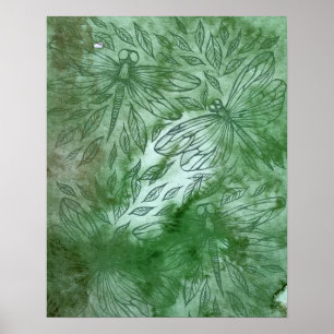 Poster Libélulas Verdes Amantes de Libélulas