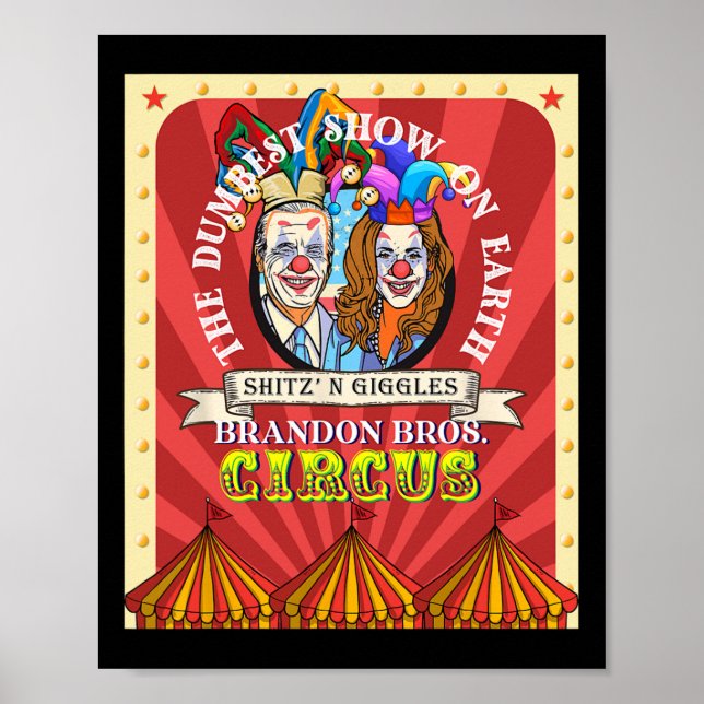 Poster Liberal Democrata Circus Dumbest Harris Squad Dive (Frente)