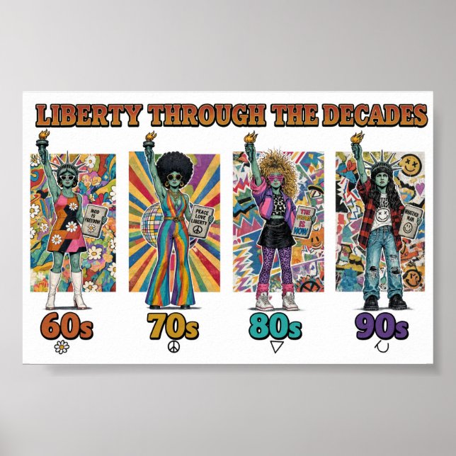 Poster Liberdade Através das Décadas Retro (Frente)
