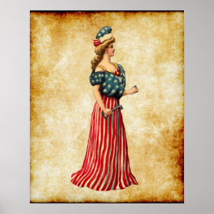 Poster liberdade de dama vintage