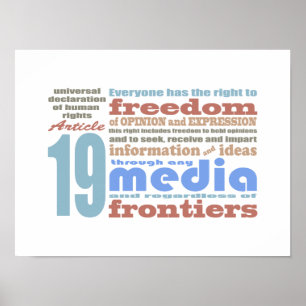Poster Liberdade de expressão e artigo 19 de Opnion UDHR