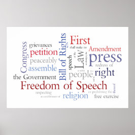 Póster Liberdade de Expressão! Grande Cartaz da Declaraçã