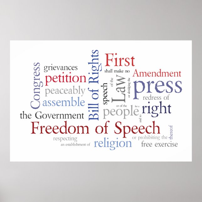 Póster Liberdade de Expressão! Grande Cartaz da Declaraçã (Frente)