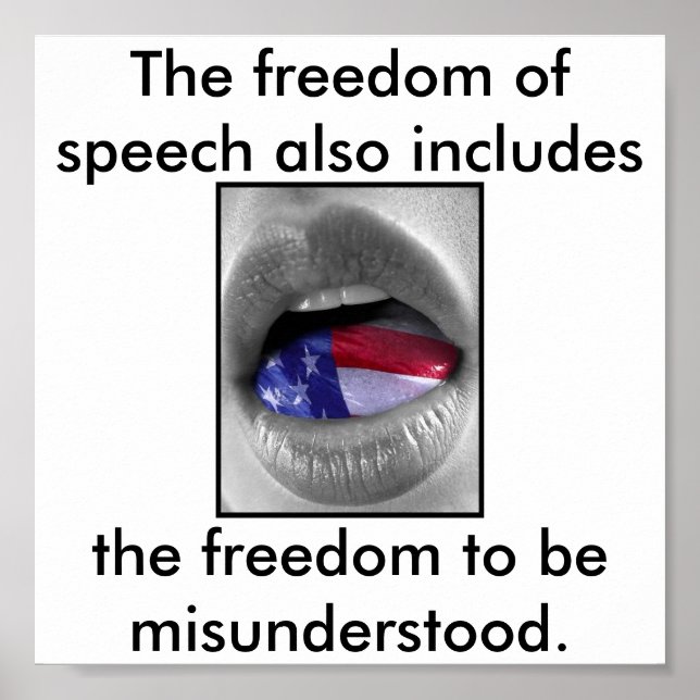 Poster Liberdade de expressão não significa ser entendida (Frente)