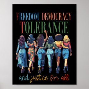 Poster Liberdade, Democracia, Tolerância E Justiça Para T
