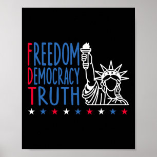 Poster Liberdade Democracia Verdade Patriótico Bandeira d