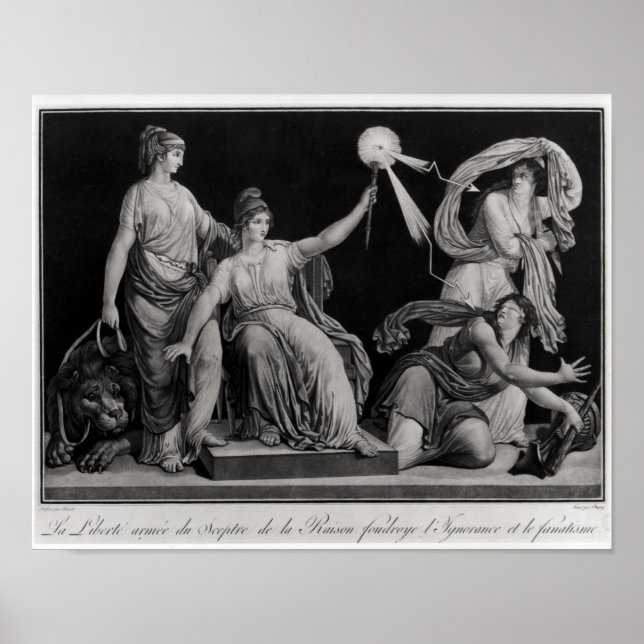 Póster Liberdade, derrubar Ignorância e Fantasia (Frente)