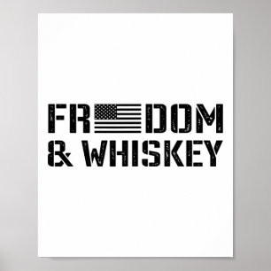 Poster Liberdade E Whisky - 4 De Julho Bandeira Dos EUA E