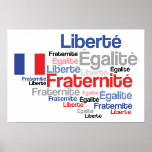 Poster Liberdade, igualdade, bandeira do francês da