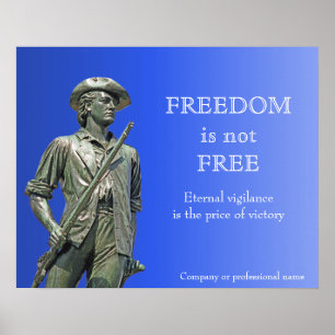 Poster Liberdade não é Grátis - estátua do Minuteman