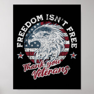 Poster Liberdade Não É Gratuita Obrigado Veteranos Dia de