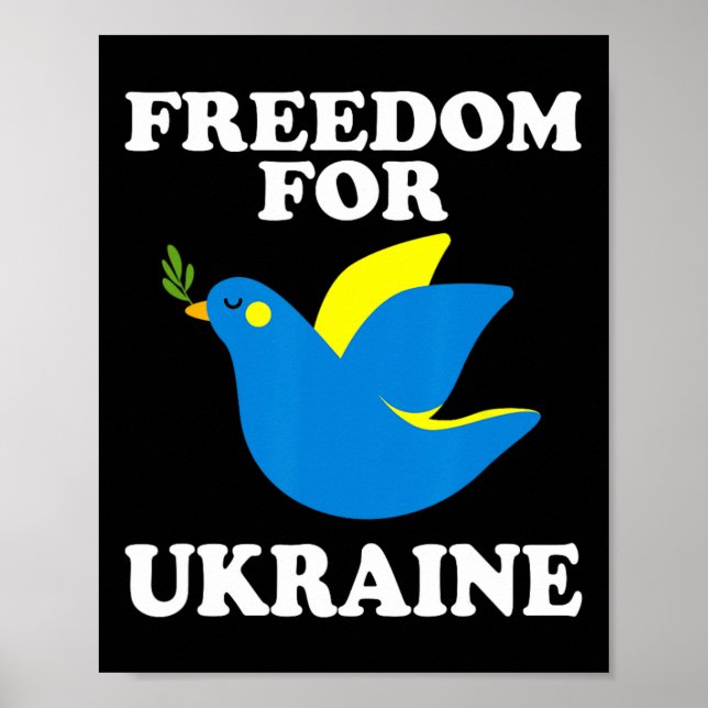 Poster Liberdade para a Ucrânia Apoie a Ucrânia  (Frente)