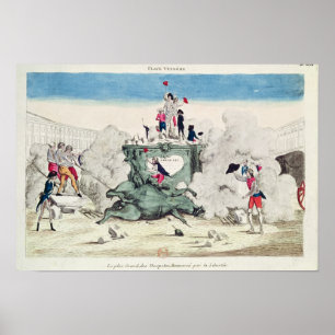 Póster Liberdade que toppling a estátua do grande