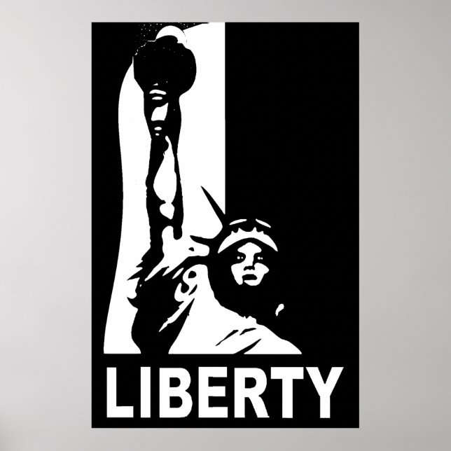 Póster Libertado Negrito e Grande, Preto e Branco (Frente)