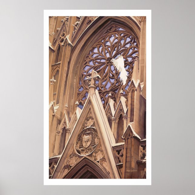 Póster "Libertar" Dove na Igreja Trabalho de arte (Frente)