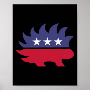 Poster Libertarian Porcupine Presidente Eleição 2020 Libe