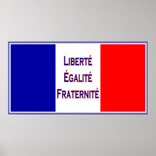 Poster Liberté, Egalité, Fraternité French Flag Bastille