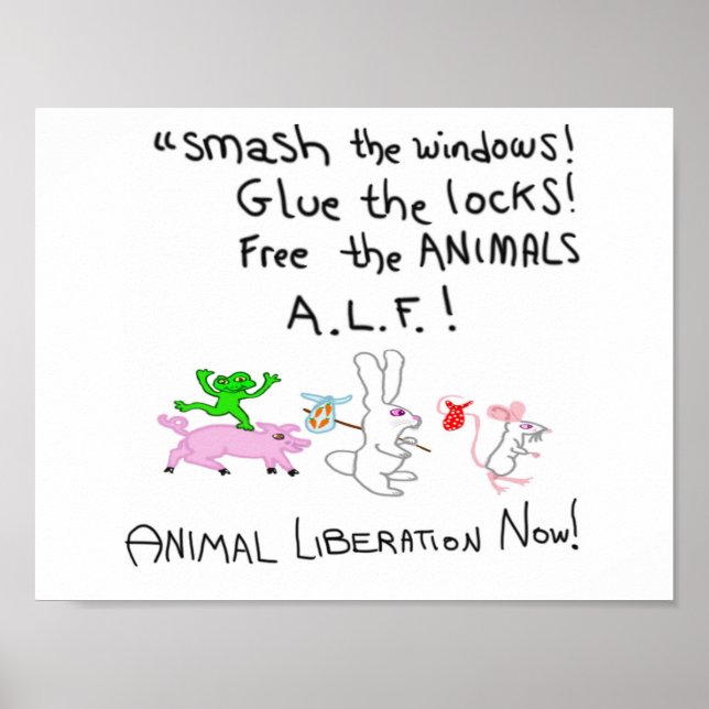 Póster Liberte Os ANIMAIS A.L.F.! (Frente)