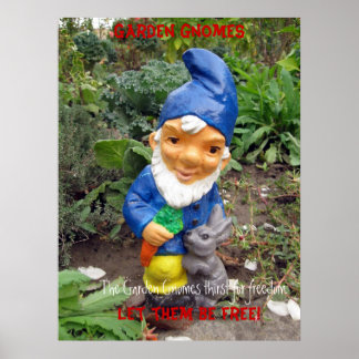Póster Liberte os gnomos do Jardim
