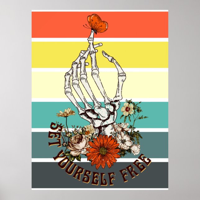 Poster Liberte-Se - Flores De Esqueleto Borboleta (Frente)