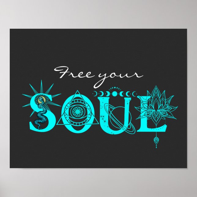 Poster Liberte sua Alma de arte inspiradora Estrelas Lotu (Frente)