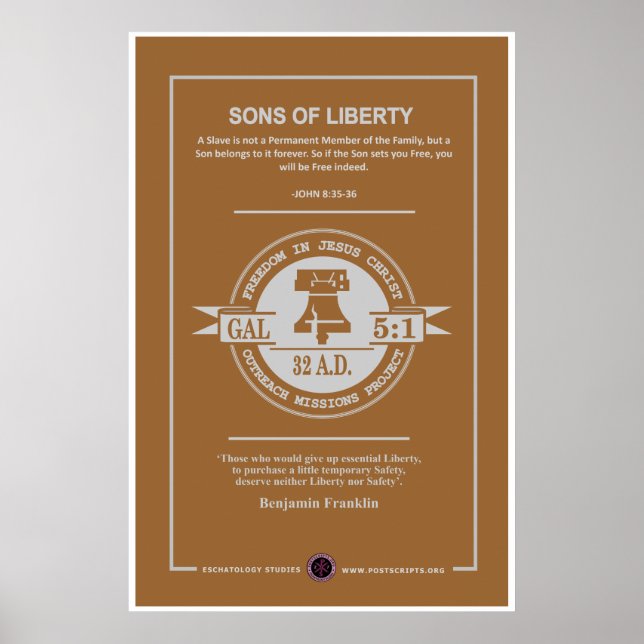 Poster Liberty Bell-Freedom em Jesus Cristo (Frente)