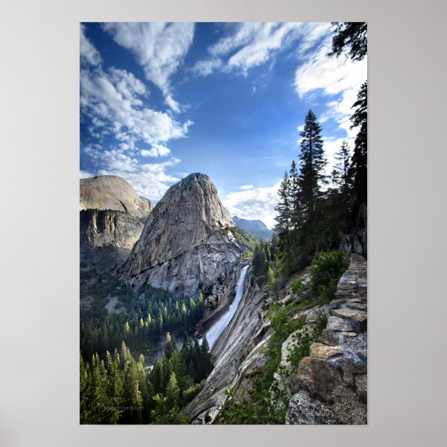 Póster Liberty Boné e Nevada Fall - John Muir Trail (Frente)