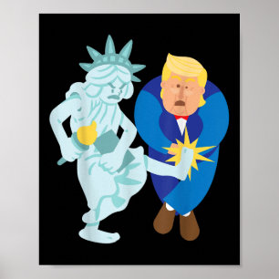 Poster Liberty Kicks Trump 2020 Eleições Anti Donald