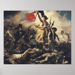 Póster Liberty Liderando as Pessoas de Eugene Delacroix