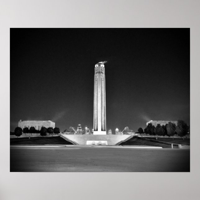 Poster Liberty Memorial, Kansas City, Missouri BW (Frente)