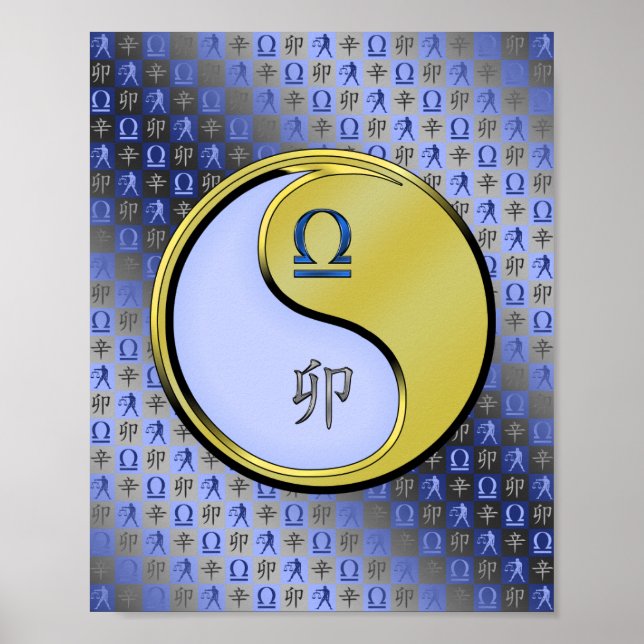 Poster Libra e Coelho Metálico (Frente)