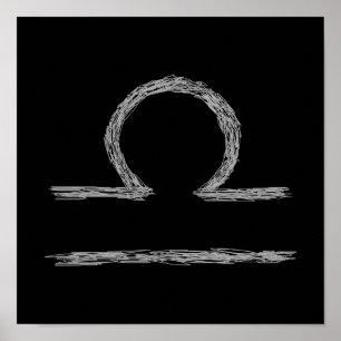 Póster Libra. Sinal Astrológico Zodíaco.