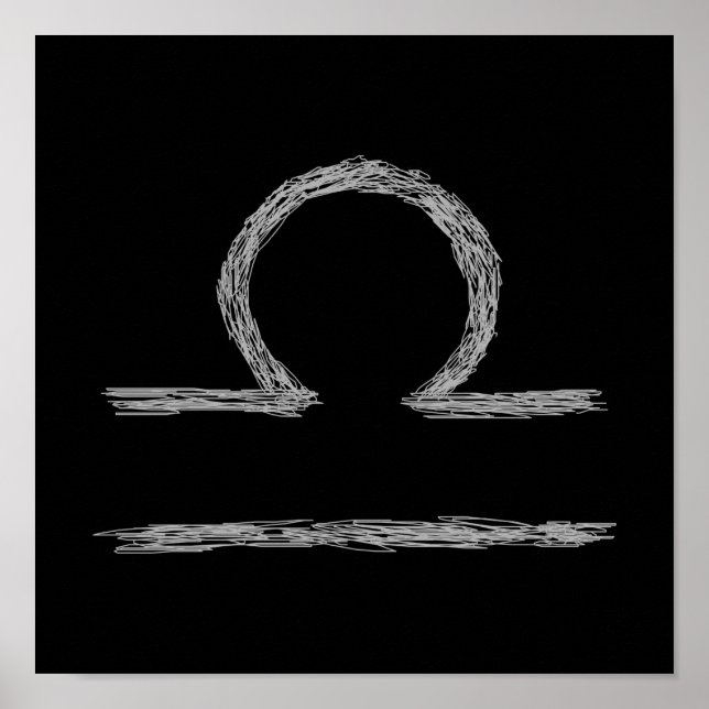 Póster Libra. Sinal Astrológico Zodíaco. (Frente)