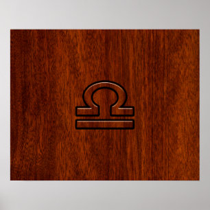 Póster Libra Zodiac - Símbolo de Mahogany Style Impress
