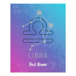 Póster Libra Zodiac - Sinal de Estrela - Constelação do H