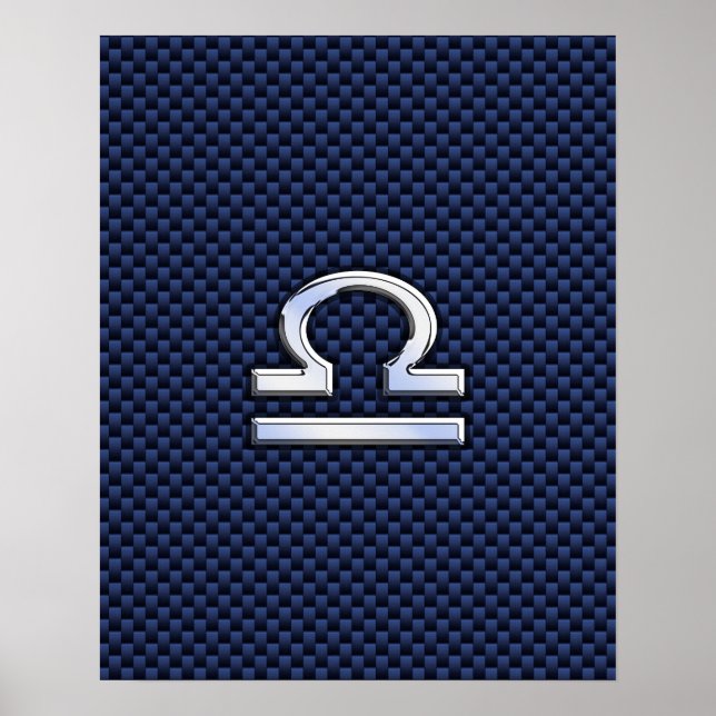 Poster Libra Zodiac - Sinal de Marinho de fibra de carbon (Frente)