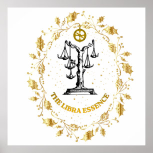 Poster Libra Zodíaco Luxo Estética Estrelas Arte