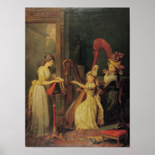 Póster Lição da harpa dada pela senhora de Genlis