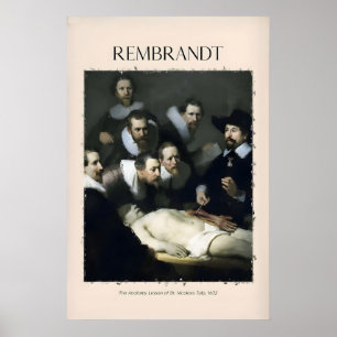 Poster Lição de Anatomia de Rembrandt Dr Tulp632 Retrato