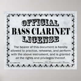 Póster Licença Bass Clarinet