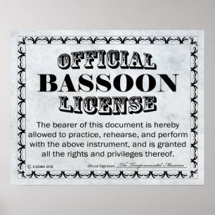 Póster Licença Bassoon