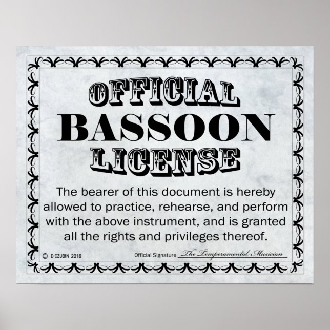 Póster Licença Bassoon (Frente)
