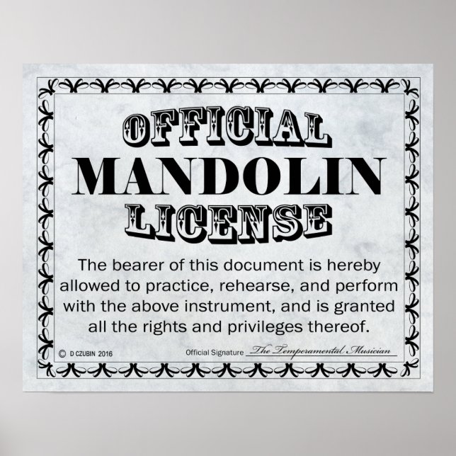 Póster Licença de Mandolin (Frente)